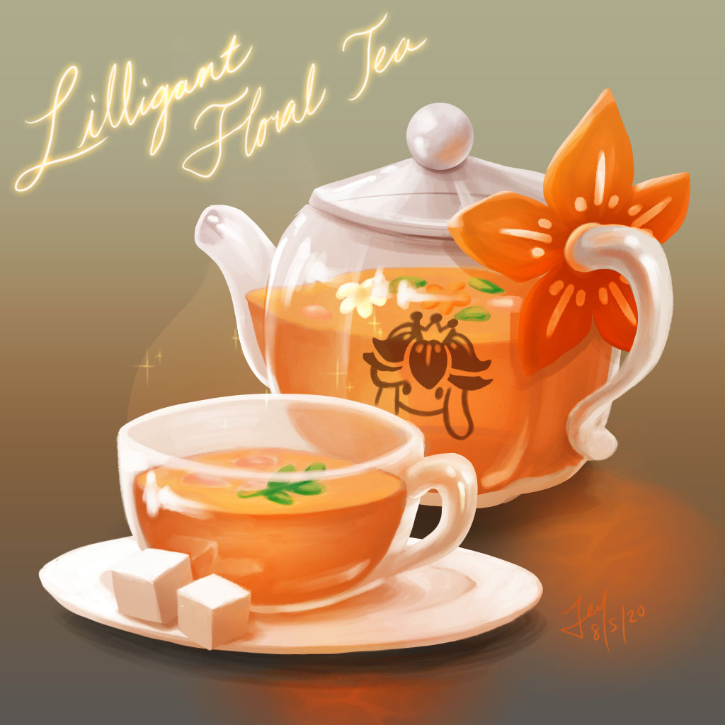 Lilligant Floral Dessert Plate Speedpaint